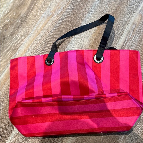 Victoria's Secret Classic Striped Tote with Crystal Logo - Picture 5 of 5